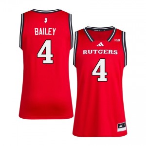 #4 Ace Bailey Rutgers Jersey | Men Scarlet High School Embroidery Basketball Collection 57393710