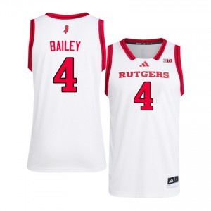 Authentic Ace Bailey Jersey | #4 White Scarlet Knights Men Basketball Stitched & Licensed 59437339