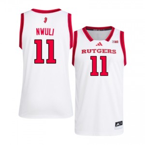 Chris Nwuli #11 Jersey | Rutgers Scarlet Knights Men White Premium Embroidery College Basketball 15401768