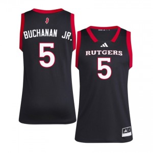 Darren Buchanan Jr. #5 Jersey | Rutgers Scarlet Knights Men Black Premium Embroidery College Basketball 77825525