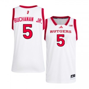 RU Scarlet Knights #5 Darren Buchanan Jr. Game-Day Jersey | Men White University Basketball Premium Stitched 64328928