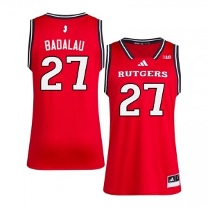 #27 Denis Badalau RU Scarlet Knights Jersey | Men Scarlet University Stitched Basketball Collection 17059271