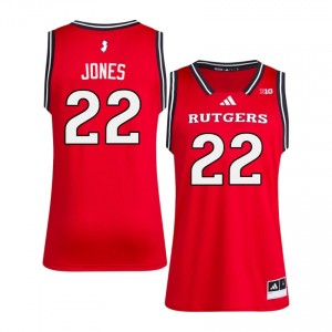 #22 Dorian Jones RU Jersey | Men Scarlet NCAA Stitched Basketball Collection 11138002