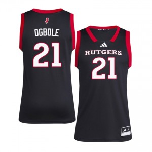 Authentic Emmanuel Ogbole Jersey | #21 Black Rutgers Scarlet Knights Men Basketball Embroidery & Licensed 82859295