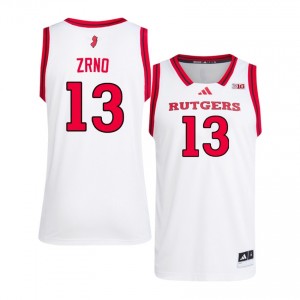 Harun Zrno #13 Jersey | RU Men White Premium Stitched NCAA Basketball 85043989