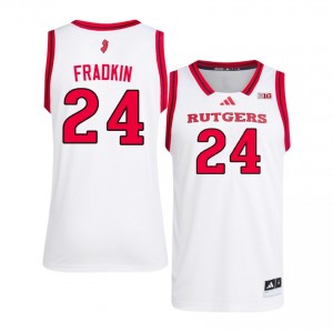 Rutgers Scarlet Knights #24 Max Fradkin Game-Day Jersey | Men White College Basketball Premium Embroidery 99693304