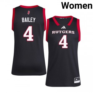 Authentic Ace Bailey Jersey | #4 Black Scarlet Knights Women Basketball Embroidery & Licensed 73778906