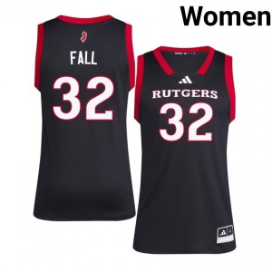 Authentic Baye Fall Jersey | #32 Black Rutgers Scarlet Knights Women Basketball Embroidery & Licensed 36767789