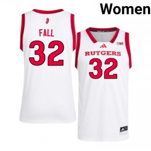 #32 Baye Fall RU Scarlet Knights Jersey | Women White University Stitched Basketball Collection 28688600