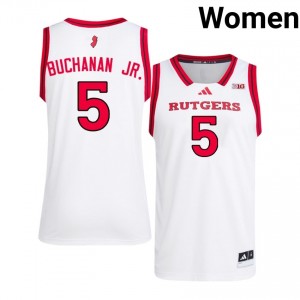 Authentic Darren Buchanan Jr. Jersey | #5 White Scarlet Knights Women Basketball Stitch & Licensed 18765611
