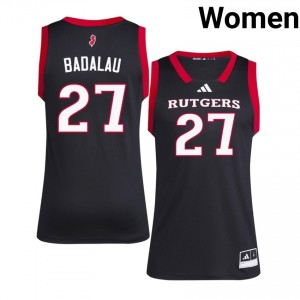 Authentic Denis Badalau Jersey | #27 Black RU Scarlet Knights Women Basketball Stitched & Licensed 61465070