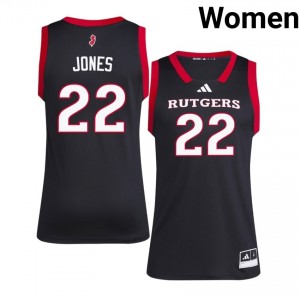 Authentic Dorian Jones Jersey | #22 Black RU Women Basketball Stitched & Licensed 30155228
