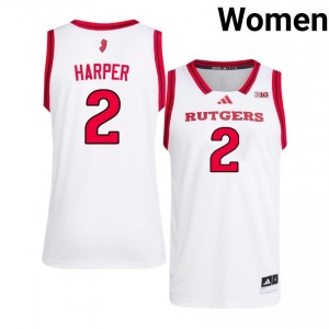 Dylan Harper #2 Jersey | RU Scarlet Knights Women White Premium Stitched University Basketball 83642348