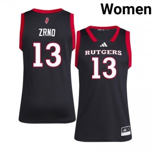 Harun Zrno #13 Jersey | Rutgers Scarlet Knights Women Black Premium Embroidery College Basketball 10205190