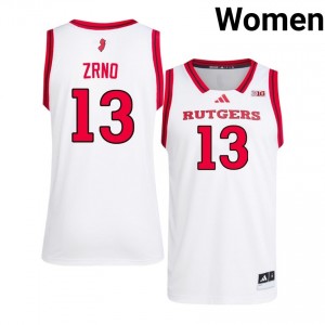RU Scarlet Knights #13 Harun Zrno Game-Day Jersey | Women White University Basketball Premium Stitched 89747268