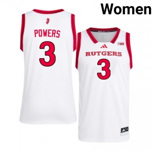 #3 Kaden Powers RU Jersey | Women White NCAA Stitched Basketball Collection 68866056