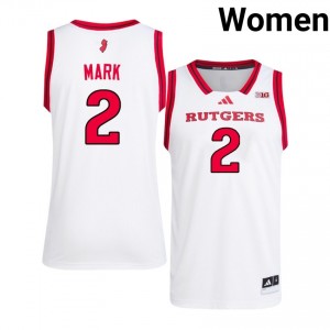 Authentic Lino Mark Jersey | #2 White RU Scarlet Knights Women Basketball Stitched & Licensed 73428000