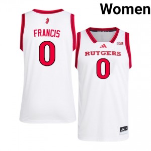 Scarlet Knights #0 Tariq Francis Game-Day Jersey | Women White Player Basketball Premium Stitch 95350855