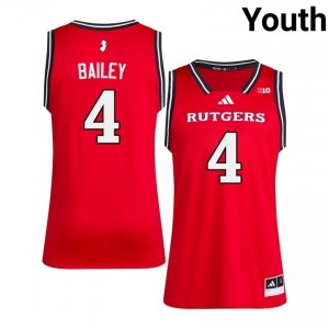 RU Scarlet Knights #4 Ace Bailey Game-Day Jersey | Youth Scarlet University Basketball Premium Stitched 59105579