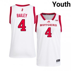 Ace Bailey #4 Jersey | RU Knights Youth White Premium Stitch College Basketball 43355849