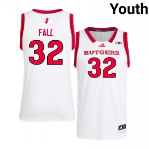 Baye Fall #32 Jersey | Scarlet Knights Youth White Premium Stitch Player Basketball 12023647