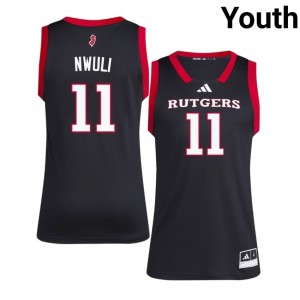 Scarlet Knights #11 Chris Nwuli Game-Day Jersey | Youth Black Player Basketball Premium Stitch 60246277