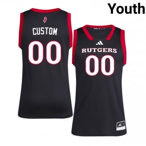 Custom #00 Jersey | Scarlet Knights Youth Black Premium Stitch Player Basketball 80593950