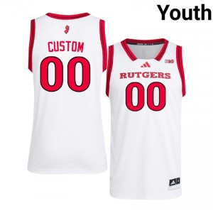 RU #00 Custom Game-Day Jersey | Youth White NCAA Basketball Premium Stitched 26267160