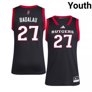 #27 Denis Badalau Scarlet Knights Jersey | Youth Black Player Stitch Basketball Collection 88301893