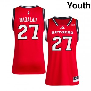 Rutgers Scarlet Knights #27 Denis Badalau Game-Day Jersey | Youth Scarlet College Basketball Premium Embroidery 17044791