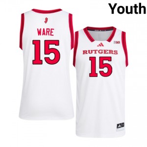 #15 Gevonte Ware Knights Jersey | Youth White High School Embroidery Basketball Collection 22233641