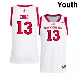Authentic Harun Zrno Jersey | #13 White Scarlet Knights Youth Basketball Stitch & Licensed 10172333