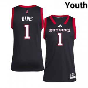 Rutgers Scarlet Knights #1 Jamichael Davis Game-Day Jersey | Youth Black College Basketball Premium Embroidery 80978021