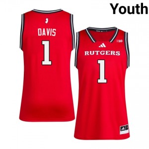 #1 Jamichael Davis Knights Jersey | Youth Scarlet High School Embroidery Basketball Collection 59280377